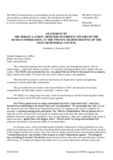 H.E. Mr. Sergey Lavrov, Minister of Foreign Affairs