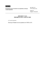 Decision No. 2/21 - OSCE CHAIRMANSHIP IN THE YEAR 2025