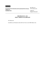 Decision No. 2/21 - OSCE CHAIRMANSHIP IN THE YEAR 2025