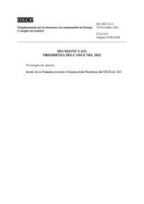 Decision No. 2/21 - OSCE CHAIRMANSHIP IN THE YEAR 2025