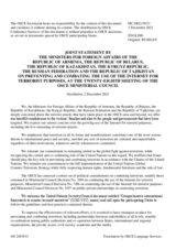 Joint Statement on Preventing and Countering the Use of Internet for Terrorist Purposes