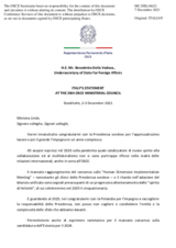 H.E. Mr. Benedetto Della Vedova, Undersecretary of State for Foreign Affairs