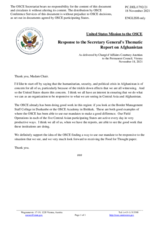 Statement by the Delegation of the United States of America in response to the Thematic report on the implications of the evolving situation in Afghanistan