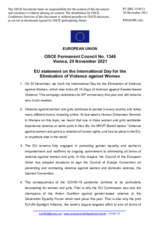 Statement by the Slovenian EU Presidency on gender equality and the International Day for the Elimination of Violence against Women, observed on 25 November 2021