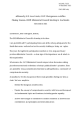 H.E. Ann Linde, OSCE Chairperson-in-Office