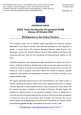 Statement by the Slovenian EU Presidency on the “Code of Conduct, With a Particular Emphasis on the Integration of Women in Armed Forces”