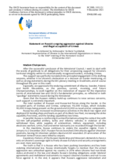 Statement by the Delegation of Ukraine on Russia’s ongoing aggression against Ukraine and illegal occupation of Crimea