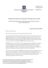 Statement by the Delegation of Norway in response to the report by the Director of the OSCE Office for Democratic Institutions and Human Rights (ODIHR), Mr. Matteo Mecacci