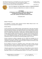 Statement by the Delegation of Armenia in response to the report by the Director of the OSCE Office for Democratic Institutions and Human Rights (ODIHR), Mr. Matteo Mecacci