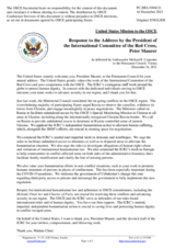 Statement by the Delegation of the United States of America in response to the address by the President of the International Committee of the Red Cross, Mr. Peter Maurer