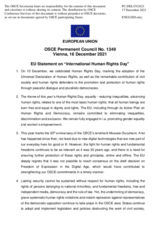 Statement by the Slovenian EU Presidency on the International Human Rights Day, observed on 10 December