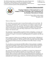 Statement by the Delegation of the United States of America on Russia’s ongoing aggression against Ukraine and illegal occupation of Crimea
