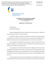 Statement by the Delegation of Ukraine in response to the opening statement by H.E. Mr. Jeyhun Bayramov, Minister of Foreign Affairs of the Republic of Azerbaijan