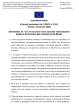 Déclaration de l’UE à l’occasion de la Journée internationale dédiée à la mémoire des victimes de la Shoah