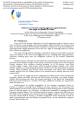 Statement by the Delegation of Ukraine on Russia’s ongoing aggression against Ukraine and illegal occupation of Crimea