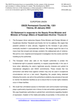 Statement by the French EU Presidency in response to the address by Deputy Prime Minister and Minister of Foreign Affairs of Kazakhstan, H.E. Mr. Mukhtar Tileuberdi