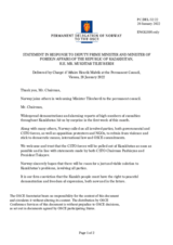 Statement by the Delegation of Norway in response to the address by Deputy Prime Minister and Minister of Foreign Affairs of Kazakhstan, H.E. Mr. Mukhtar Tileuberdi