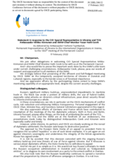 Statement by the Delegation of Ukraine in response to the update by Ambassador Mikko Kinnunen and to the report by Ambassador Yaşar Halit Çevik