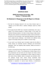 Statement by the French EU Presidency in response to the thematic report of the Secretary General, Helga Maria Schmid, “Stepping Up the OSCE’s Efforts to Address Challenges Caused by Climate Change”