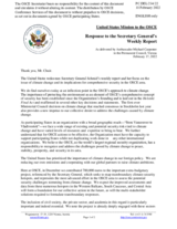 Statement by the Delegation of the United States of America in response to the thematic report of the Secretary General, Helga Maria Schmid, “Stepping Up the OSCE’s Efforts to Address Challenges Caused by Climate Change”