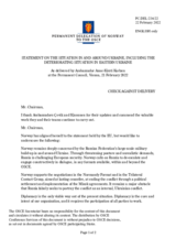 Statement by the Delegation of Norway on the situation in and around Ukraine, including the deteriorating situation in eastern Ukraine