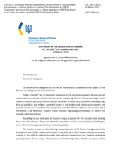 Statement by the Delegation of Ukraine on the Russian war of aggression against Ukraine 