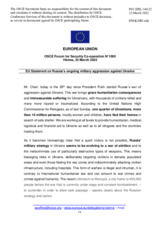 Statement by the French EU Presidency on the Russian war of aggression against Ukraine 