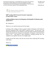 Statement by the Delegation of Lithuania in response to the Delegation of the Russian Federation