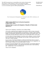 Statement by the Delegation of Finland in response to the Delegation of the Russian Federation