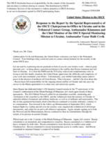 Statement by the Delegation of the United States of America in response to the update by Ambassador Mikko Kinnunen and to the report by Ambassador Yaşar Halit Çevik