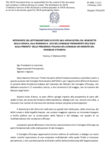 Intervento del Sottosegretario di stato agli affari esteri, On. Benedetto Della Vedova, alla Riunione n. 1353 del Consiglio permanente dell’OSCE sulle priorita’ della Presidenza italiana del Consiglio dei ministri del Consiglio d’Europa