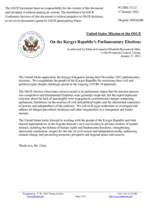 Statement by the Delegation of the United States of America on the outcome of the parliamentary elections in Kyrgyzstan held on 28 November 2021