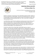 Statement by the Delegation of the United States of America on the International Human Rights Day, observed on 10 December