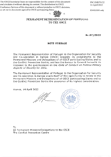 Response by the Delegation of Portugal to the Questionnaire on the Code of Conduct on Politico-Military Aspects of Security