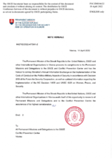 Response by the Delegation of Slovakia to the Questionnaire on the Code of Conduct on Politico-Military Aspects of Security Response by the Delegation of Slovakia to the Questionnaire on the Code of Conduct on Politico-Military Aspects of Security