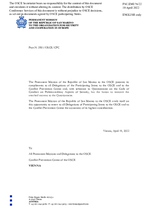 Response by the Delegation of San Marino to the Questionnaire on the Code of Conduct on Politico-Military Aspects of Security