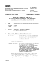 Journal de la 85ème séance commune du Forum pour la coopération en matière de sécurité et du Conseil permanent