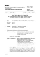 Journal de la 84 ème séance commune du Forum pour la coopération en matière de sécurité et du Conseil permanent