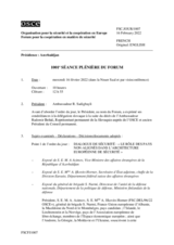 Journal de la 1001ème séance plénière du Forum