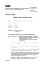 Diario de la 1000ª Sesión plenaria del Foro de Cooperación en materia de Seguridad 