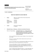 Journal der 1000. Plenarsitzung des Forums