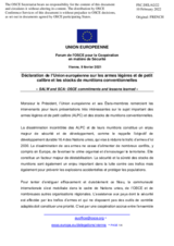Déclaration de l’Union européenne sur les armes légères et de petit calibre et les stocks de munitions conventionnelles