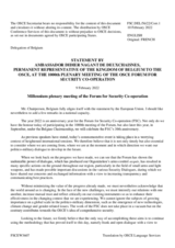 Statement by the Delegation of Belgium on the Millennium Plenary Meeting of the Forum for Security Co-Operation
