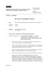 Journal de la 999ème séance plénière du Forum