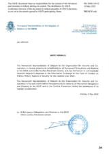 Response by the Delegation of Belgium to the Questionnaire on the Code of Conduct on Politico-Military Aspects of Security