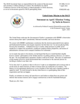 Statement by the Delegation of the United States of America on the presidential and parliamentary elections in Serbia and Priština’s refusal to enable the collection of ballots by the OSCE Mission in Kosovo