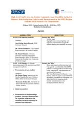 Agenda, High-level Conference on Gender-responsive and Disability-inclusive Disaster Risk Reduction Policies and Management