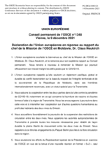 Déclaration de l’Union européenne en réponse au rapport du chef de la Mission de l’OSCE en Moldavie, Dr. Claus Neukirch