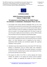 Statement by the French EU Presidency in response to the report by the OSCE Project Co-ordinator in Uzbekistan, Ambassador Pierre von Arx