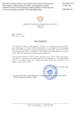 Response by the Delegation of Cyprus to the Questionnaire on Anti-Personnel Mines and Explosive Remnants of War